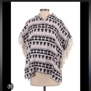 Thakoon Addition Black and White Geometric Print Poncho{8}
